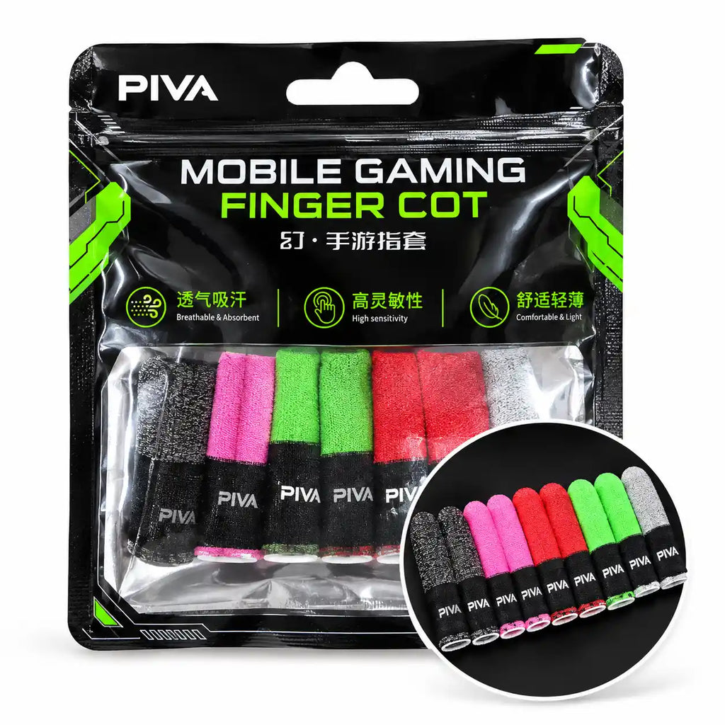 PIVA Mobile Gaming Finger Cots – 5 Pairs, 5 Colors