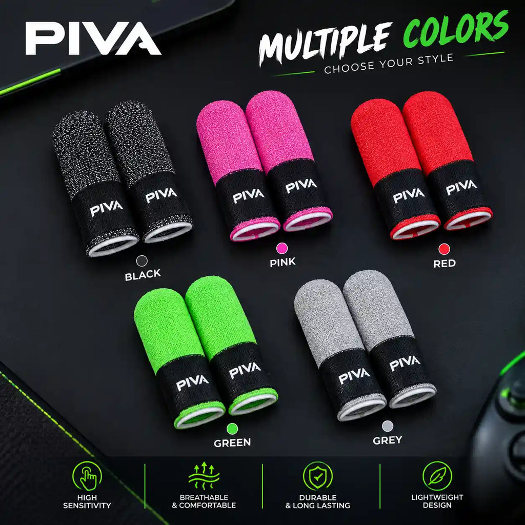 PIVA Mobile Gaming Finger Cots – 5 Pairs, 5 Colors