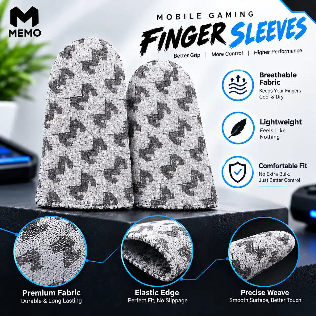 MEMO Mobile Gaming Finger Sleeves [Metal] – Anti-Slip Gaming Sleeves
