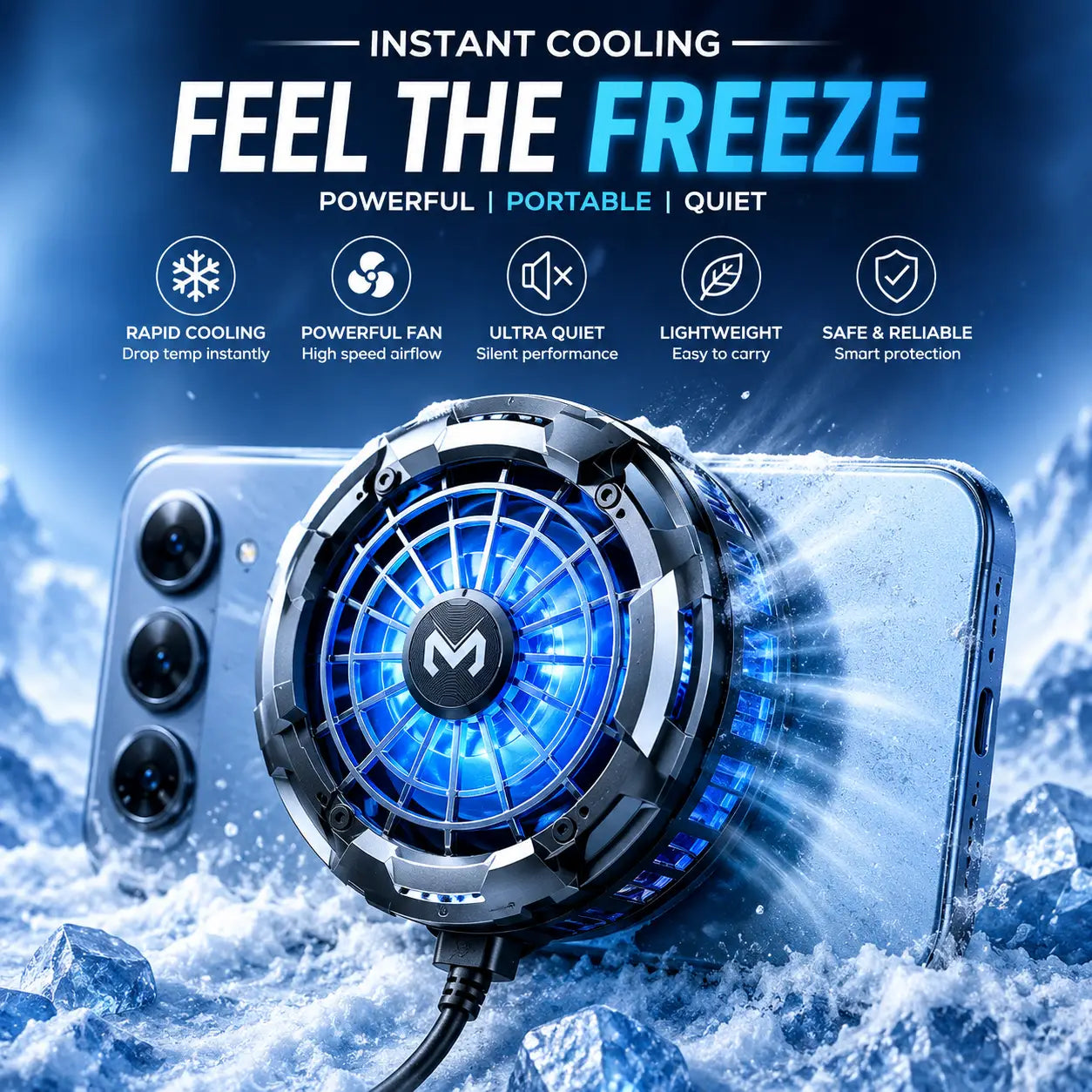 MEMO CX26 Magnetic Phone Cooler – 30W RGB Gaming Cooling Fan